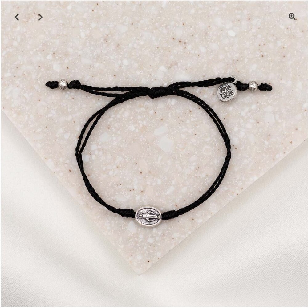🆕 My Saint My Hero Say Yes Miraculous Mary Bracelet - Black and Silver